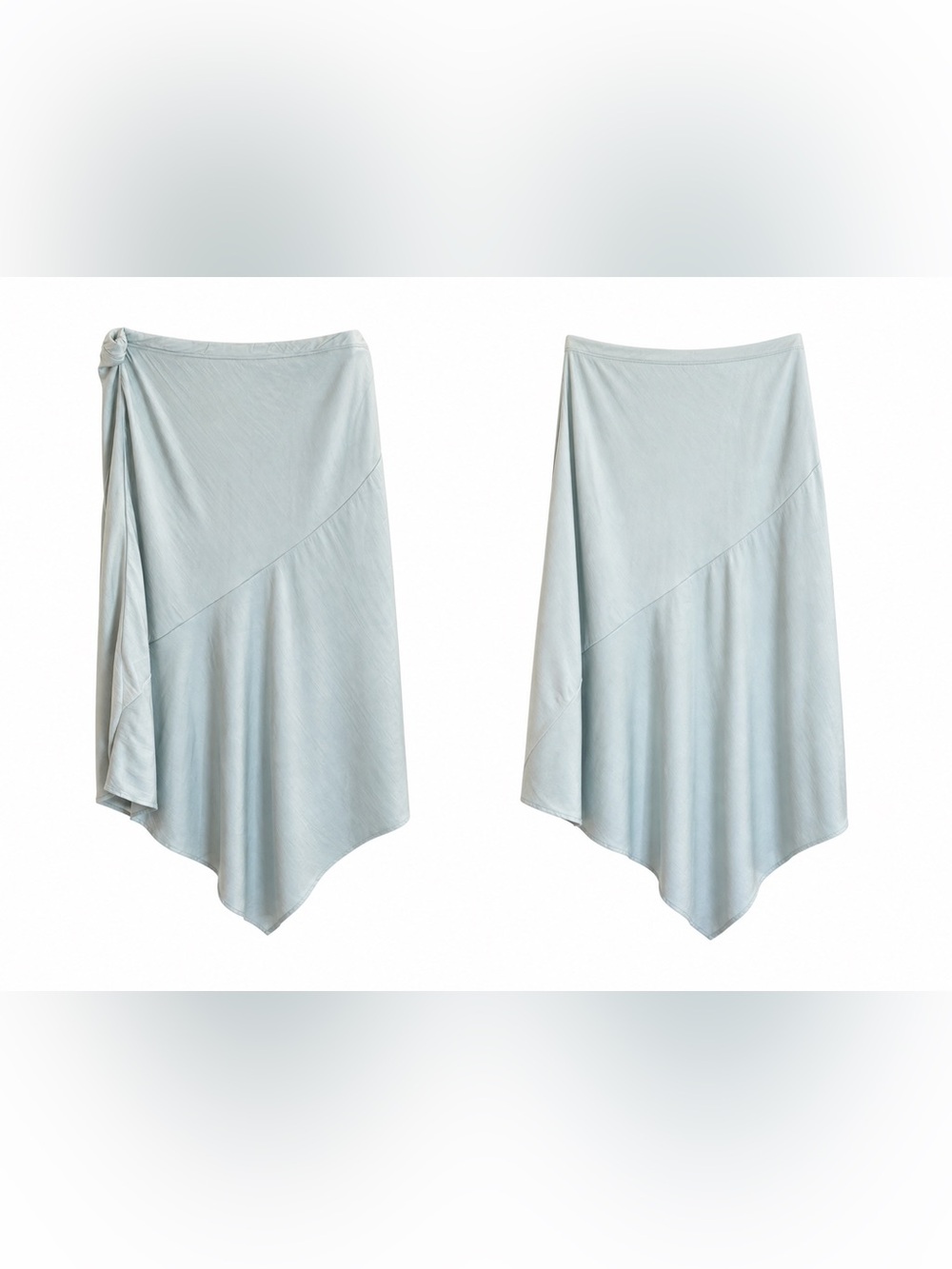 Anthropologie Pale Blue Asymmetrical Midi Skirt